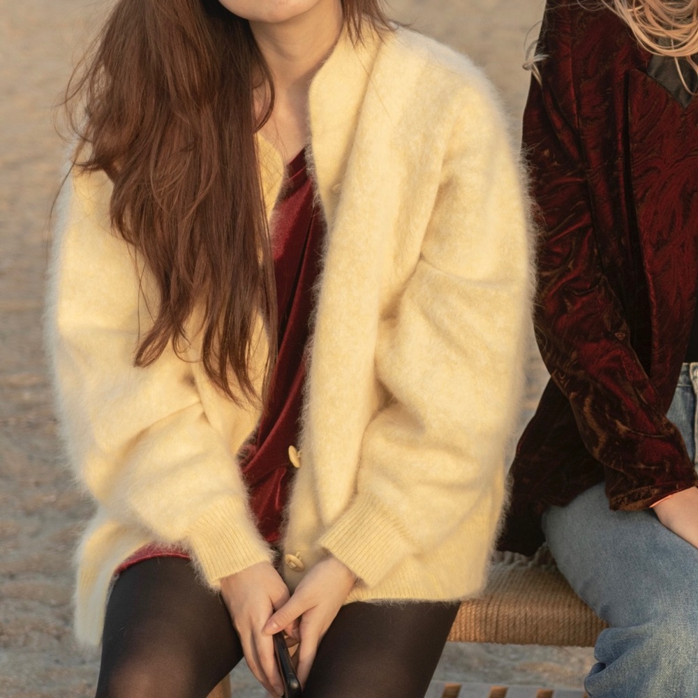 Vintage Venisha Angora Pastel Cardigan
